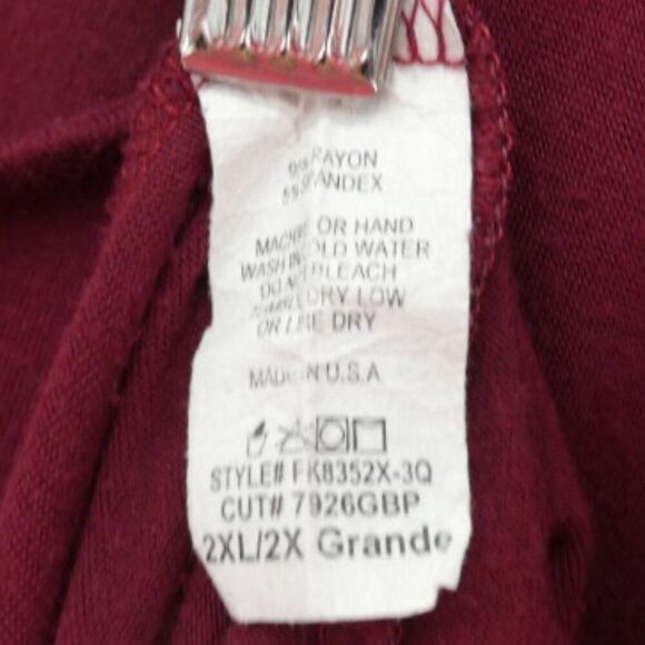 Women's Plus Sz 2X Red Bohemian Tribal Western Cowgirl Crochet Accent Top - Picture 7 of 9